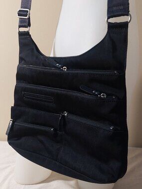 Highway Black Teela Crossbody Shoulder Multi-Pocket w/Zippers Bag O/S